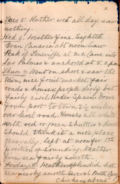 05 November 1889 journal entry
